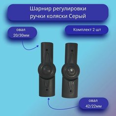 Шарнир регулирования ручки коляски Серый (комплект) Нет бренда