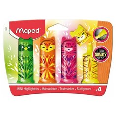 Набор текстовыделителей MAPED "Mini Friends" 4 шт, мини, ассорти, FLUO PEPS, линия 1-5 мм, 743677 - 3 шт.