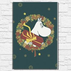Картина по номерам на холсте новый год муми тролль (moomin, туве янссон, эстетика, уют, снуснумрик) - 12960 40х60 Бруталити