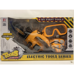 Игрушечная электро Бензопила с крутящейся цепочкой, в комплекте: очки и маска Tools