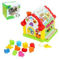 Игрушка развивающая логическая «Домик с ручкой», световые и звуковые эффекты, счёты, пианино, сортер Dreammart