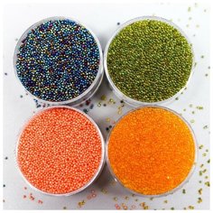 Микробисер стекло "Карри" набор 4 цвета х10 гр Noname