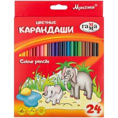 ГАММА Карандаши цветные Мультики 24 цвета (050918_09) разноцветный Gamma