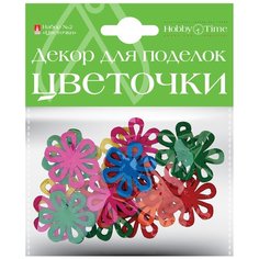 Декор из дерева, крашеный, набор № 2 "Цветочки", 6 видов Альт