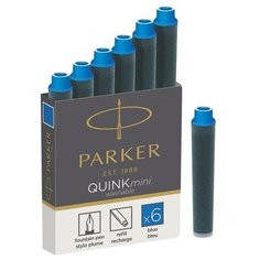 Чернила в патронах Parker синие (мини, 6 штук в упаковке)