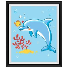 Картина по номерам на холсте 20x15 см "Дельфин" Polly
