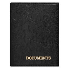 Обложка для автодокументов STAFF Profit, экокожа, "DOCUMENTS", черная, 237181