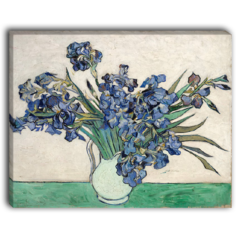Картина для интерьера "Ирисы в вазе", Ван Гог, печать на холсте (63х50 см / на подрамнике) Настене.рф