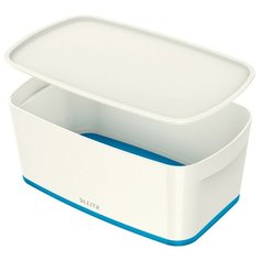 Короб Leitz MyBox с крышкой, малый, белый/синий