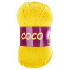 Пряжа Vita Coco (коко вита) цвет ярко желтый 4320, 50гр. 240 м. (100% мерсеризованный хлопок), 10 шт.