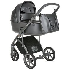 Коляска 2 в1 Roan Bass Next Кожа Graphite Pearl/Grey/руч. Серый