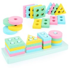 Логическая пирамидка "Цветные формы" Щепочка