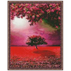 Алмазная мозаика с нанесенной рамкой Molly 40х50 см В красных тонах