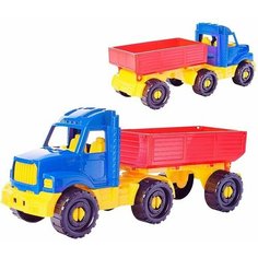 Машинка Тягач "бизон" бортовой с прицепом Классический Рыжий кот