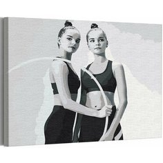Арина и Дина Аверины / Художественная гимнастика Раскраска картина по номерам на холсте 40х50