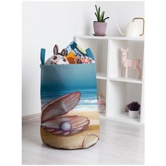 Корзина для игрушек JoyArty "Ракушка с жемчугом на песке" 35x50 см