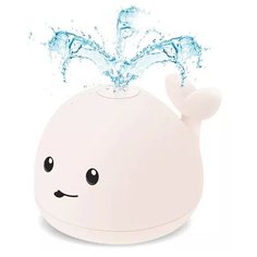 Игрушка для купания Кит, фонтан с подсветкой, белый Игрушки