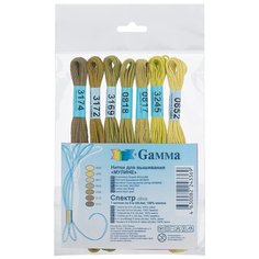 Набор мулине для вышивания "Gamma" "спектр" 100% хлопок 7 x 8 м oliva