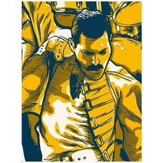Картина по номерам на холсте музыка Фредди Меркьюри (QUEEN) - 8816 В 30x40