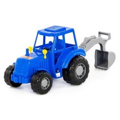 Трактор с лопатой, цвет синий (в сеточке) Profit