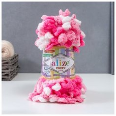 Пряжа "Puffy color" 100 % микрополиэстер 9м/100г (6383) Alize