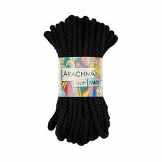 Пряжа ARACHNA Craft Maxi 75% хлопок, 25% фибра 3 шт. х 268 г 15.24 м цв. №03 чёрный (Craft Maxi-№03 чёрный)