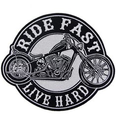 Нашивка, патч, шеврон "Ride Fast Live Hard" 230x200mm PTC021 22 ПИНГВИНА
