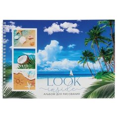 Calligrata Альбом для рисования А4, 60 листов на гребне "Пляж", обложка мелованный картон, блок 100 г/м2