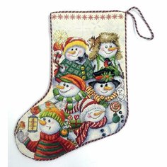 Набор для вышивания Веселые снеговики 30 x 40 см марья искусница 21.003.12