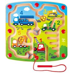 Детский магнитный лабиринт с шариком "Транспорт", учим цвета и цифры Hape
