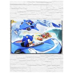 Картина по номерам на холсте Sonic & SEGA All-Stars Racing (соник, PS, Xbox, PC, Switch) - 10269 60х40