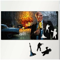 Пазл из дерева с фигурками, 230 деталей, 46х23 см игры Mafia 2 Mafia 2, Мафия 2, action-adventure, Франческо Скарлетта, PS, Xbox, PC, Switch - 5179 Puzzle Wood