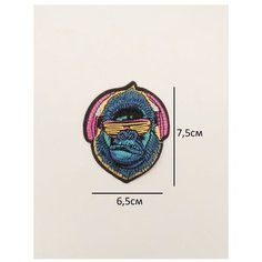 Заплатка / текстильный патч/ Нашивка / Термоаппликация / Термонаклейка Обезьяна / Monkey Double Hobby