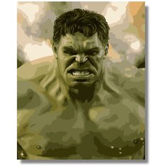Картина по номерам "Халк" холст на подрамнике 40х50