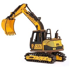 Деревянный 3D конструктор Robotime Экскаватор 395 дет.