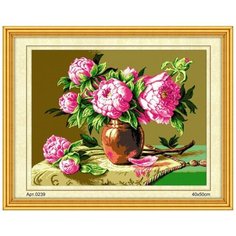 Набор для вышивания "Розовые пионы" ВанГогВоМне, 38x48 см