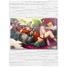 Картина по номерам на холсте игры league of legends, лига легенд, лол, новый год, рождество - 11455 Г 60x40