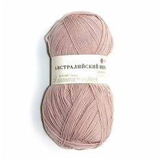 Пряжа Пехорка "Австралийский меринос" - 3 шт, (374-Розовый беж), 400м/100г, 95% мериносовая шерсть, 5% акрил