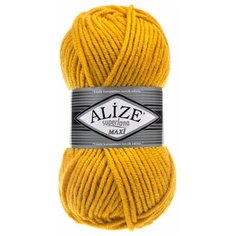 Пряжа Alize Superlana Maxi (Суперлана Макси) - 1 шт Цвет: 488 желтый 75% акрил, 25% шерсть 100г 100м