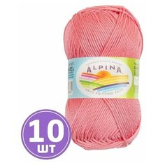 Пряжа для вязания крючком, спицами Alpina Альпина ANABEL классическая средняя, мерсеризованный хлопок 100%, цвет №303 Розовый, 120 м, 10 шт по 50 г