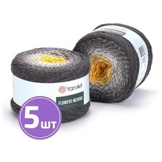 Пряжа для вязания крючком, спицами YarnArt Ярн Арт Ярнарт Flowers Merino средняя, шерсть/акрил, цвет 536 мультиколор 5 шт. по 225 г, 590 м