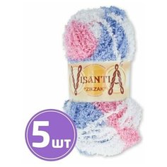 Пряжа VISANTIA ZIKZAK, 1055 голубой-светло-розовый-бледно-сиреневый, 5 шт. по 100 г