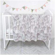 Плед Baby Nice 118х100 см домики/серый