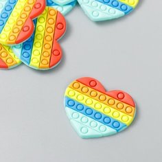 Декор для творчества резина "Сердечки" набор 15 шт микс 3х3,5 см 9228057 Арт Узор