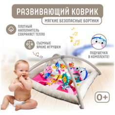 Развивающий коврик Solmax, музыкальный, розовый