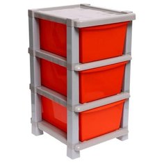 Бельевой комод Соломон 9205831, 3 ящика, красный/серый Solomon