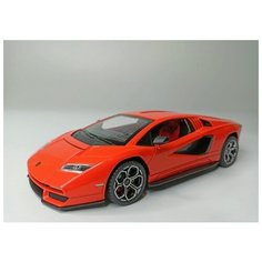 Коллекционная машинка игрушка металлическая Ламборджини Lamborghini для мальчиков масштабная модель 1:24 оранжевый Alexplay