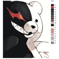 Картина по номерам T703 "Монокума. Аниме Данганронпа - Danganronpa " 60x80 Brushes Paints