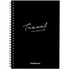 Тетрадь общая с пластиковой обложкой на спирали ErichKrause Classic, Words, черный, А5, 80 листов, клетка (4 шт.)