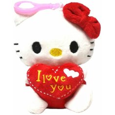 Мягкая игрушка Кити с сердечком брелок 13 см китай
